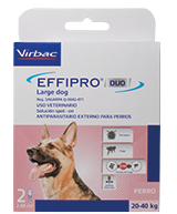 Effipro Duo Large Dog para perros de 20-40 kg 2 pipetas ( Fipronil - Piriproxifen)